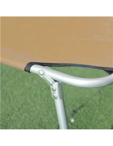 Outsunny Sun Lounger, with Adjustable Face Canopy - Brown