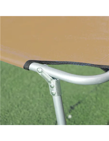 Outsunny Sun Lounger, with Adjustable Face Canopy - Brown