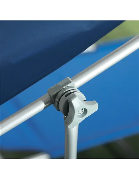 Outsunny Outdoor Foldable Sun Lounger Set of 2, 4 Level Adjustable Backrest Reclining Sun Lounger Chair with Angle Adjust Sun Sh