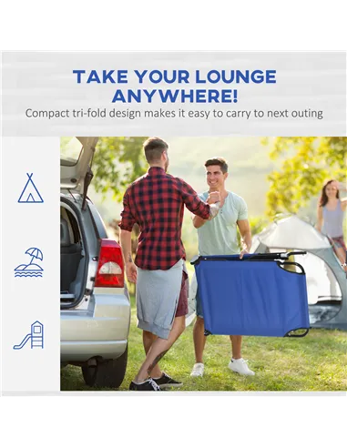 Outsunny Outdoor Folding Sun Lounger Set of 2 with Face Hole, 4 Level Adjustable Backrest Reclining Garden Lounger, Garden Recli