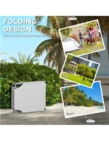 Outsunny Outdoor Foldable Sun Lounger Set of 2, 4 Level Adjustable Backrest Reclining Sun Lounger Chair with Angle Adjust Sun Sh