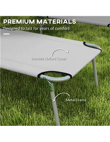 Outsunny Outdoor Foldable Sun Lounger Set of 2, 4 Level Adjustable Backrest Reclining Sun Lounger Chair with Angle Adjust Sun Sh