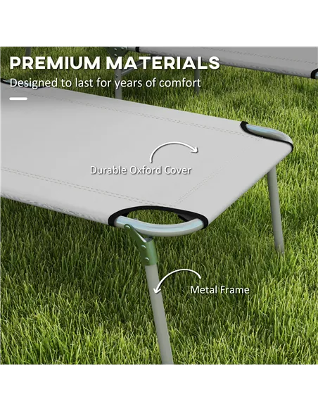 Outsunny Outdoor Foldable Sun Lounger Set of 2, 4 Level Adjustable Backrest Reclining Sun Lounger Chair with Angle Adjust Sun Sh