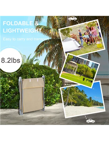 Outsunny Set of Two Steel Frame Sun Loungers, with Reclining Backs - Brown