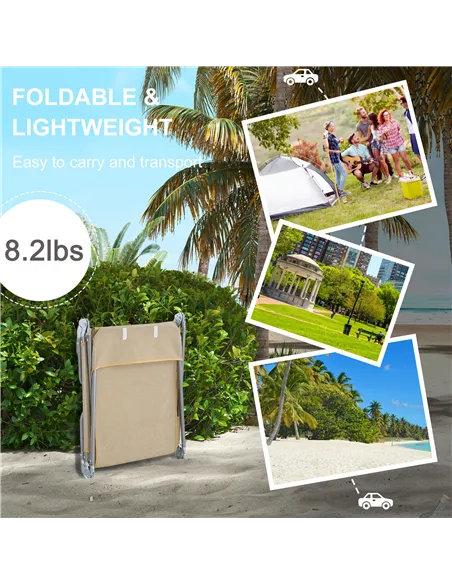 Outsunny Set of Two Steel Frame Sun Loungers, with Reclining Backs - Brown