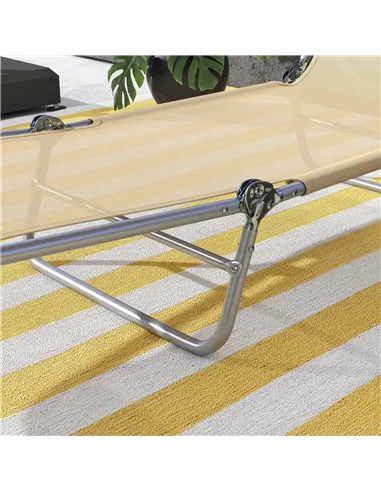 Outsunny Set of Two Steel Frame Sun Loungers, with Reclining Backs - Brown