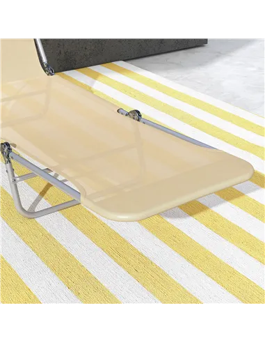 Outsunny Set of Two Steel Frame Sun Loungers, with Reclining Backs - Brown