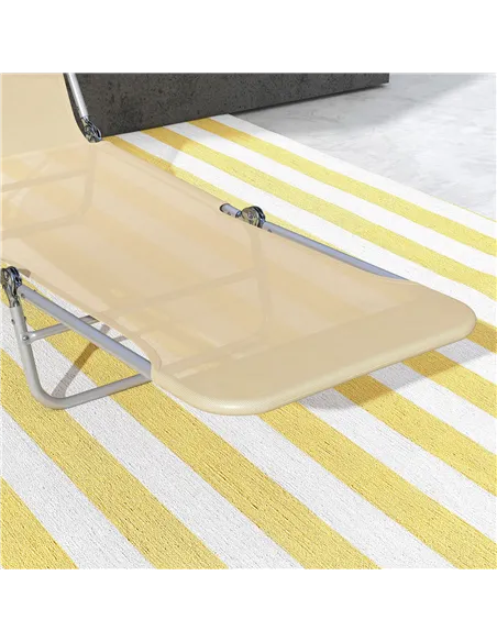 Outsunny Set of Two Steel Frame Sun Loungers, with Reclining Backs - Brown