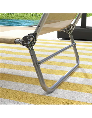 Outsunny Set of Two Steel Frame Sun Loungers, with Reclining Backs - Brown