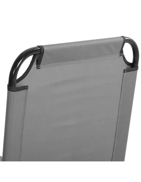 Outsunny Garden Sun Lounger, with Five-Position Back - Grey