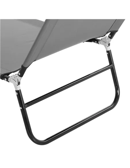 Outsunny Garden Sun Lounger, with Five-Position Back - Grey