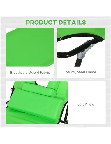 Outsunny Outdoor Folding Sun Lounger Set of 2 with Face Hole, 4 Level Adjustable Backrest Reclining Garden Lounger, Garden Recli