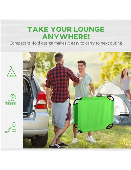 Outsunny Outdoor Folding Sun Lounger Set of 2 with Face Hole, 4 Level Adjustable Backrest Reclining Garden Lounger, Garden Recli