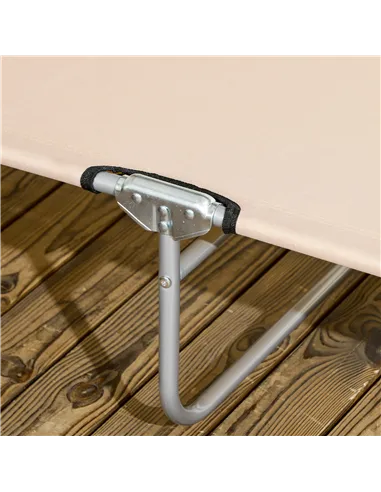 Outsunny Outdoor Foldable Sun Lounger Set of 2, 4 Level Adjustable Backrest Reclining Sun Lounger Chair with Angle Adjust Sun Sh