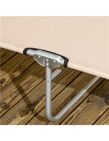 Outsunny Outdoor Foldable Sun Lounger Set of 2, 4 Level Adjustable Backrest Reclining Sun Lounger Chair with Angle Adjust Sun Sh