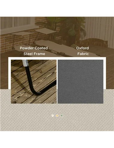 Outsunny Set of Two Folding Sun Loungers, with Adjustable Backs and Sun Canopies - Grey