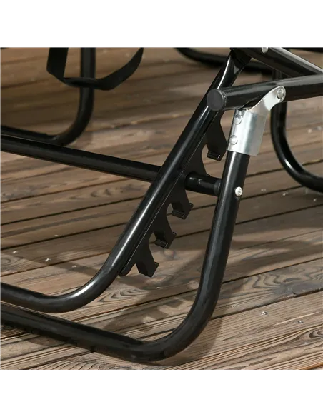 Outsunny Set of Two Folding Sun Loungers, with Adjustable Backs and Sun Canopies - Grey