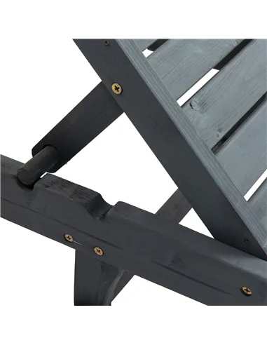 Outsunny Garden Patio Sun Lounger, Outdoor Wooden Sun Bed with Built-In Table, Reclining Backrest and Rolling Wheels for Sunbath