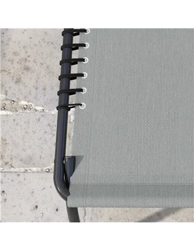 Outsunny Folding Sun Lounger, with Four-Position Back - Light Grey