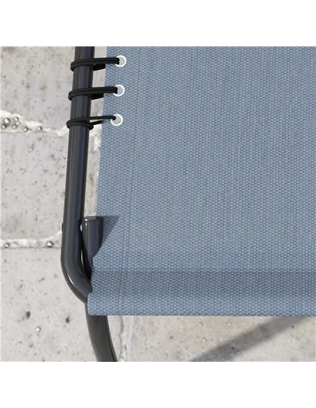 Outsunny Set of Two Folding Sun Loungers, with Four-Position Backs - Grey