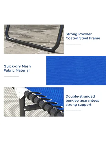 Outsunny Set of Two Folding Sun Loungers, with Four-Position Backs - Blue