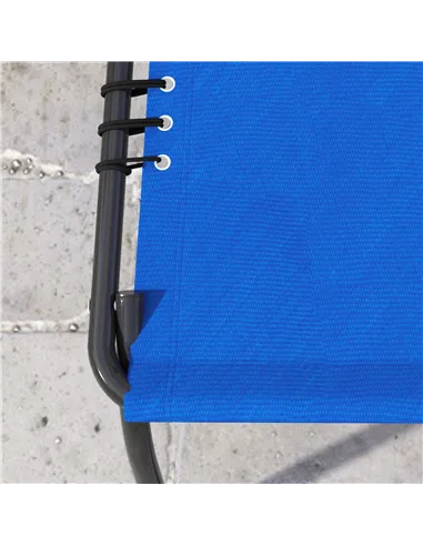 Outsunny Set of Two Folding Sun Loungers, with Four-Position Backs - Blue