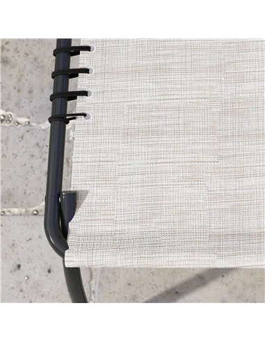 Outsunny Set of Two Folding Sun Loungers, with Four-Position Backs - Cream