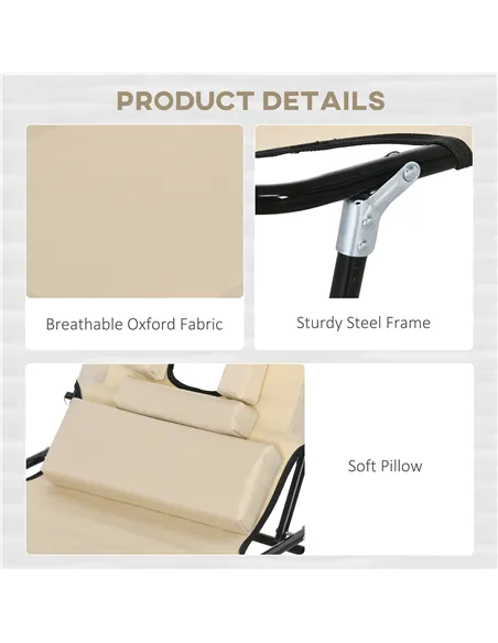 Outsunny Outdoor Folding Sun Lounger Set of 2 with Face Hole, 4 Level Adjustable Backrest Reclining Garden Lounger, Garden Recli