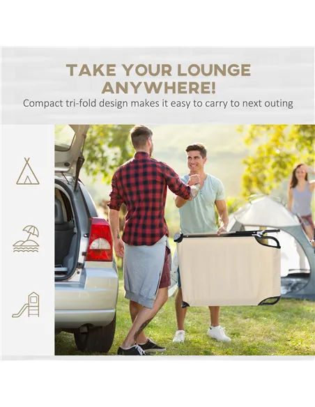 Outsunny Outdoor Folding Sun Lounger Set of 2 with Face Hole, 4 Level Adjustable Backrest Reclining Garden Lounger, Garden Recli