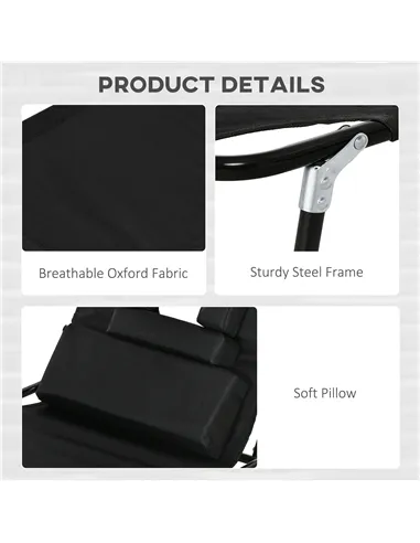 Outsunny Outdoor Folding Sun Lounger Set of 2 with Face Hole, 4 Level Adjustable Backrest Reclining Garden Lounger, Garden Recli