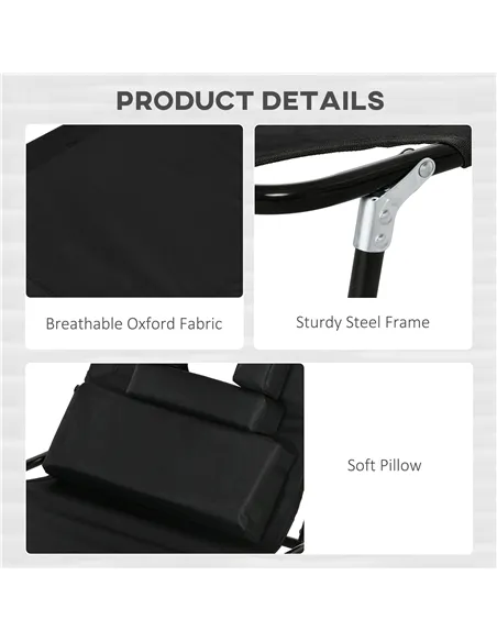 Outsunny Outdoor Folding Sun Lounger Set of 2 with Face Hole, 4 Level Adjustable Backrest Reclining Garden Lounger, Garden Recli