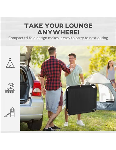 Outsunny Outdoor Folding Sun Lounger Set of 2 with Face Hole, 4 Level Adjustable Backrest Reclining Garden Lounger, Garden Recli