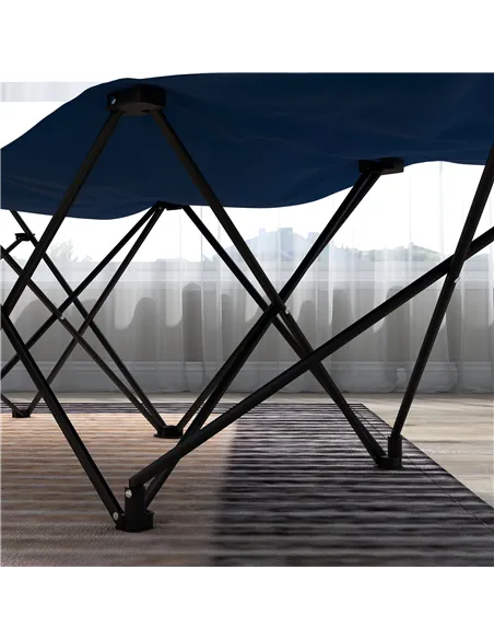 Outsunny Camping Bed for Adults, Single Folding Camp Bed, Portable Camping Cot with Side Pocket, Headrest and Oxford Seat for Ou