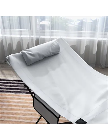 Outsunny Camping Bed for Adults, Single Folding Camp Bed, Portable Camping Cot with Side Pocket, Headrest and Oxford Seat for Ou