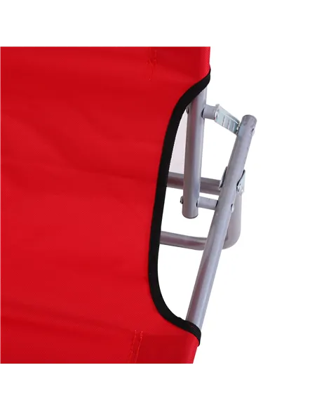 Outsunny 2 Piece Folding Sun Lounger, Lounge Chairs Reclining Sleeping Bed with Adjustable Sun Shade Awning for Beach, Patio