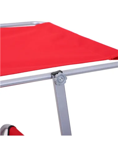 Outsunny 2 Piece Folding Sun Lounger, Lounge Chairs Reclining Sleeping Bed with Adjustable Sun Shade Awning for Beach, Patio