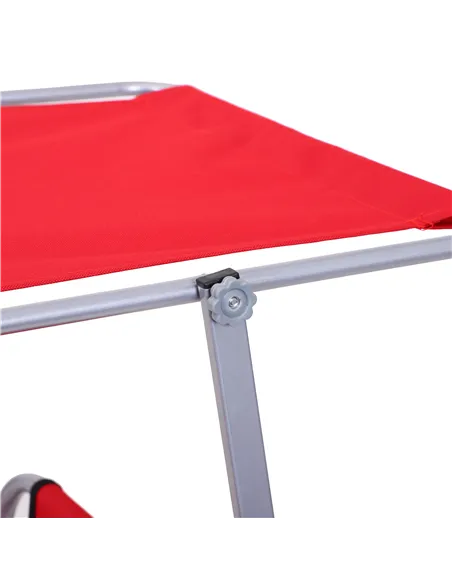 Outsunny 2 Piece Folding Sun Lounger, Lounge Chairs Reclining Sleeping Bed with Adjustable Sun Shade Awning for Beach, Patio