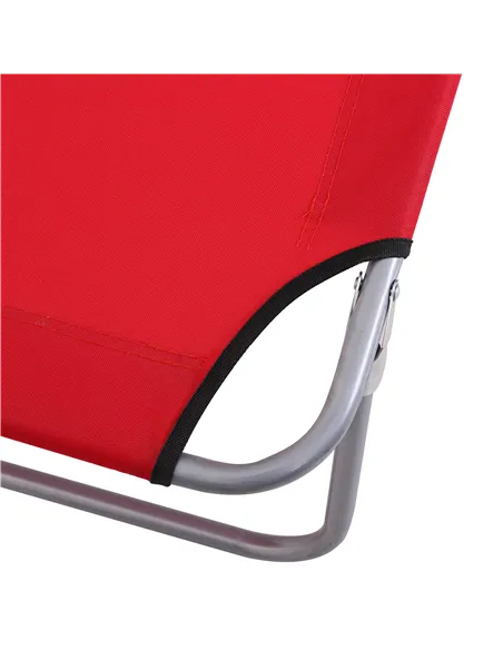 Outsunny 2 Piece Folding Sun Lounger, Lounge Chairs Reclining Sleeping Bed with Adjustable Sun Shade Awning for Beach, Patio