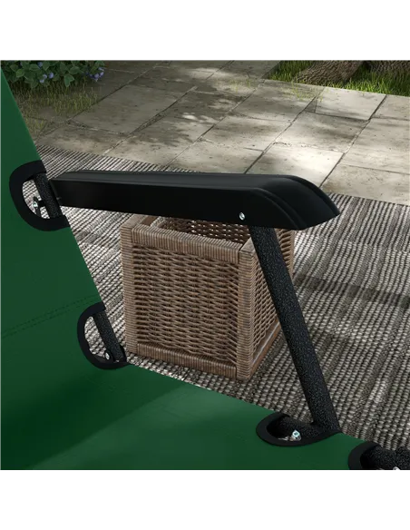 Outsunny 2 Pack 2 in 1 Sun Lounger Folding Reclining Chairs Garden Outdoor Camping Adjustable Back with Pillow, Green