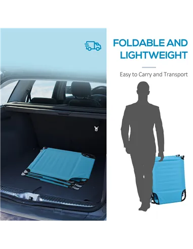 Outsunny Foldable Sun Lounger Set of 2 with 5-Position Adjustable Backrest, Outdoor Portable Recliner Chaise Lounge Chair with B