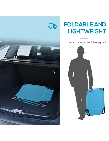 Outsunny Foldable Sun Lounger Set of 2 with 5-Position Adjustable Backrest, Outdoor Portable Recliner Chaise Lounge Chair with B