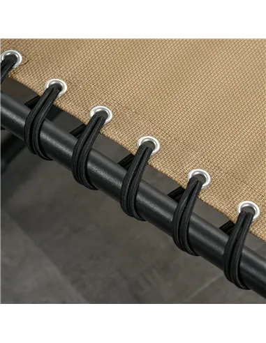 Outsunny Portable Sun Lounger Set of 2, Folding Camping Bed Cot, Reclining Lounge Chair 5-position Adjustable Backrest with Side