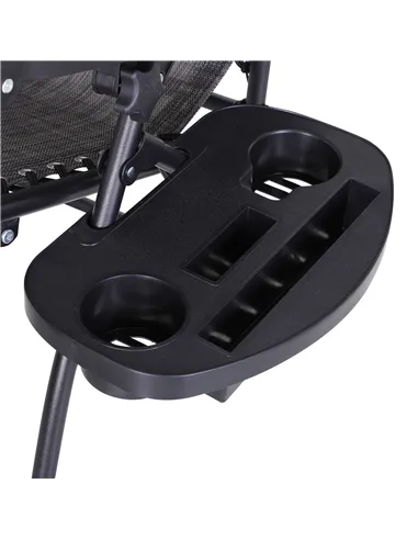 Outsunny 2 Piece Foldable Reclining Garden Chair with Headrest, Zero Gravity Deck Sun Lounger Seat Chair with Footrest, Armrest,