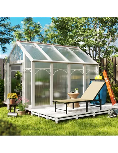 Outsunny Reclining Sun Lounger - Khaki