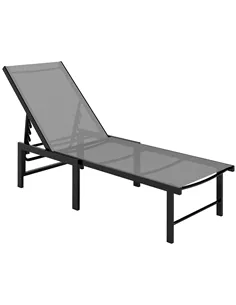 Outsunny Reclining Sun Lounger - Grey