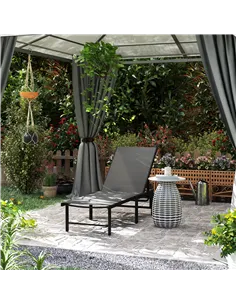 Outsunny Reclining Sun Lounger - Grey 2