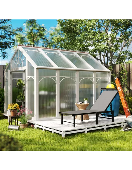 Outsunny Reclining Sun Lounger - Grey