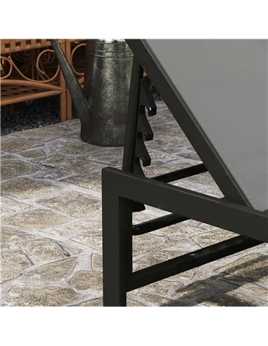 Outsunny Reclining Sun Lounger - Grey