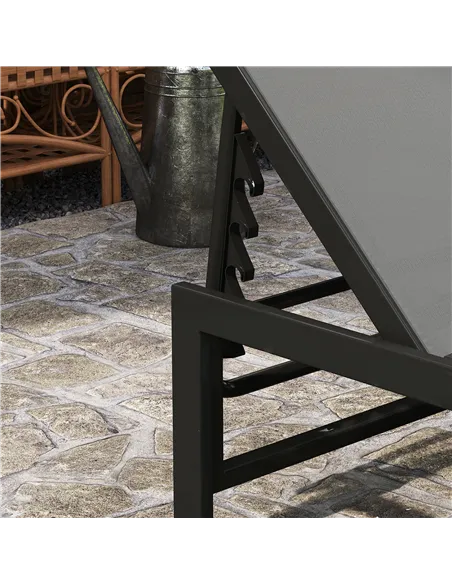 Outsunny Reclining Sun Lounger - Grey