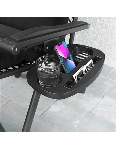 Outsunny Set of Two Reclining Sun Loungers, with Cushion - Black